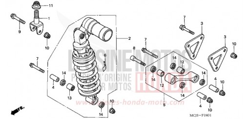 COUSSIN ARRIERE (CBR900RR2,3) CBR900RR2 de 2002